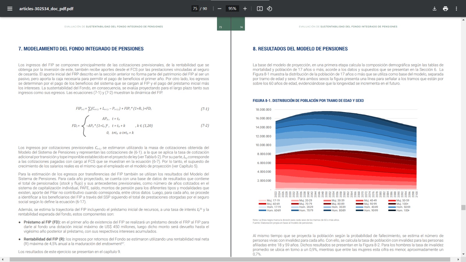 Modelación de la reforma de pensiones de Chile: metodología, supuestos y resultados